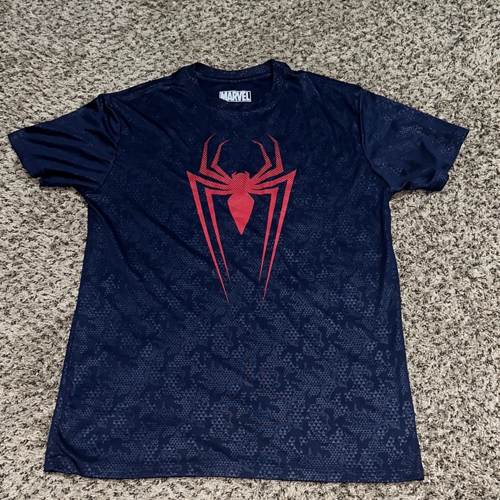 Marvel Men's Dark Blue Spider Emblem Tee